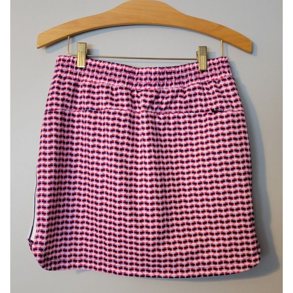 Lady Hagan Off to the Races Red/White/Blue Print Mini Golf Tennis Skort Size S - Picture 2 of 8